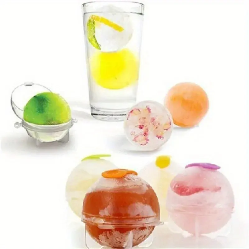 New 4pcs/set Multiple Color Ball Ice Molds Suitable Home Bar Round Ball Ice Cube Molds Creative Diy Mould Home Kitchen Accessory