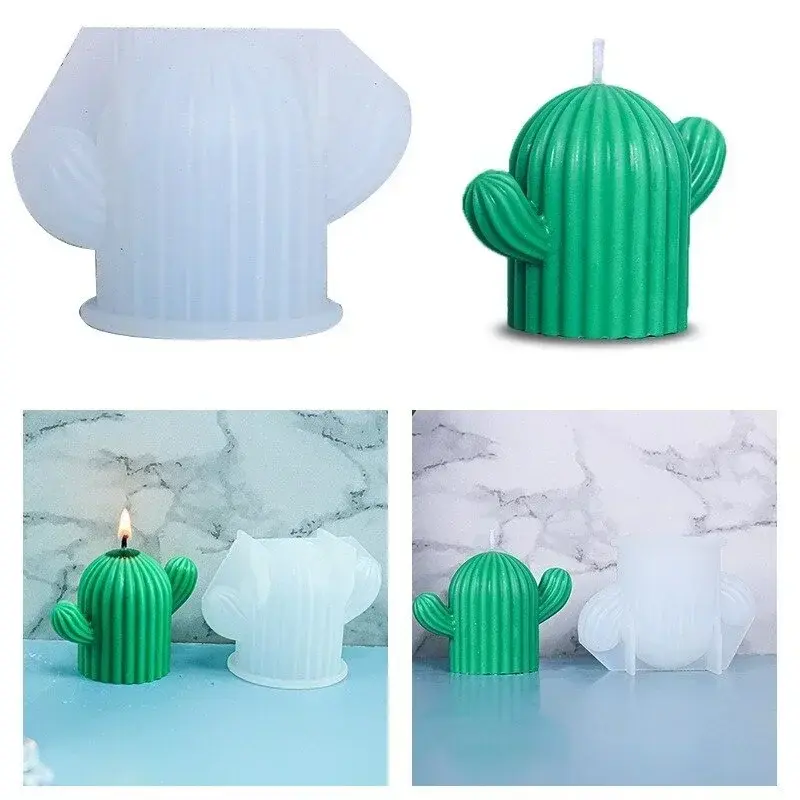 DIY Handmade Molds Creative Shape Cactus Candle Mold Silicone Mold Soap Candle Make Tool Epoxy Resin Mold Simulation Plant Decor