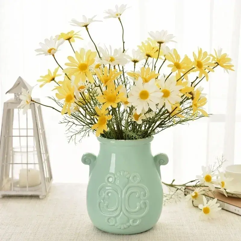New 1PCS 5 Heads Colorful Artificial Flowers Small Daisy Bouquet Party Home Decor Wedding Garden Decoration Outdoor Supplies
