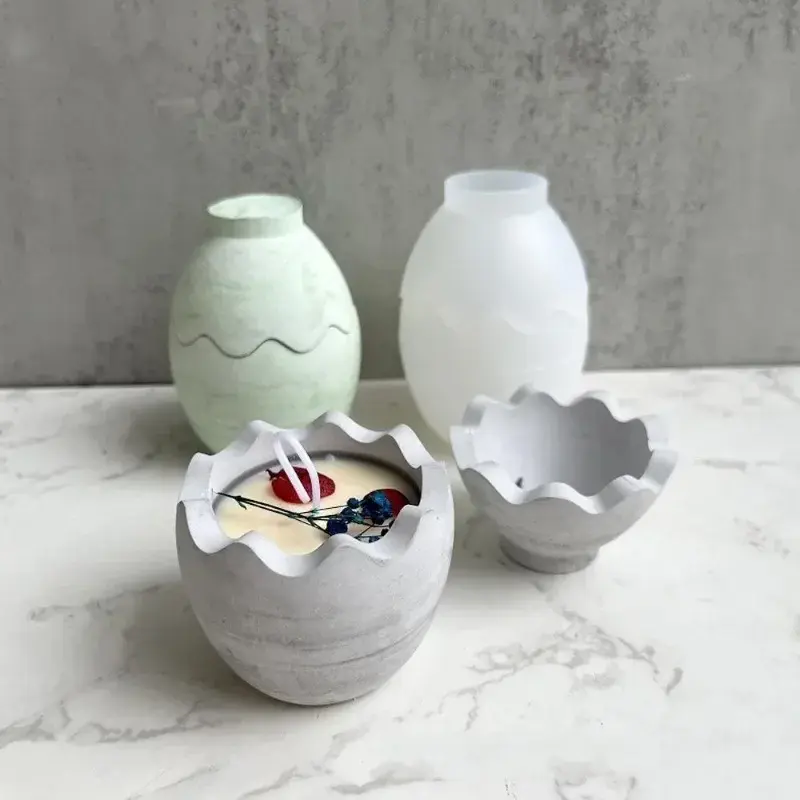 Handmade Creative Egg Shape Candle Jar Mold DIY Crystal Epoxy Resin Storage Box Mould Concrete Cement Plaster Craft Making Molds