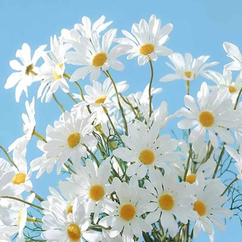 New 1PCS 5 Heads Colorful Artificial Flowers Small Daisy Bouquet Party Home Decor Wedding Garden Decoration Outdoor Supplies