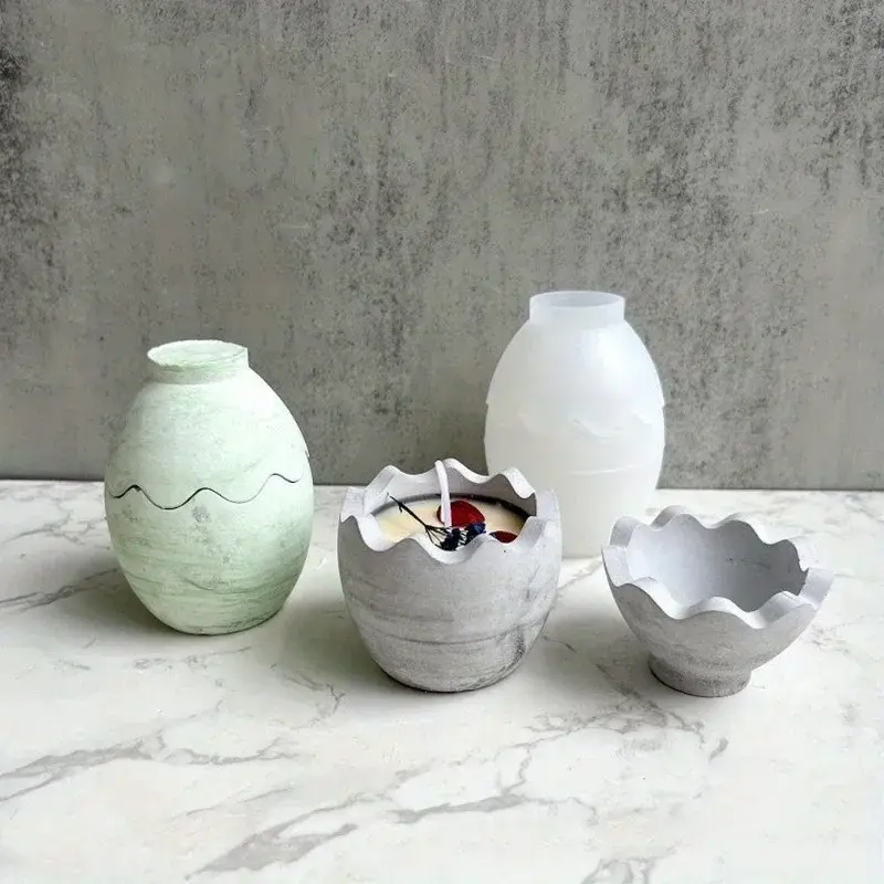 Handmade Creative Egg Shape Candle Jar Mold DIY Crystal Epoxy Resin Storage Box Mould Concrete Cement Plaster Craft Making Molds