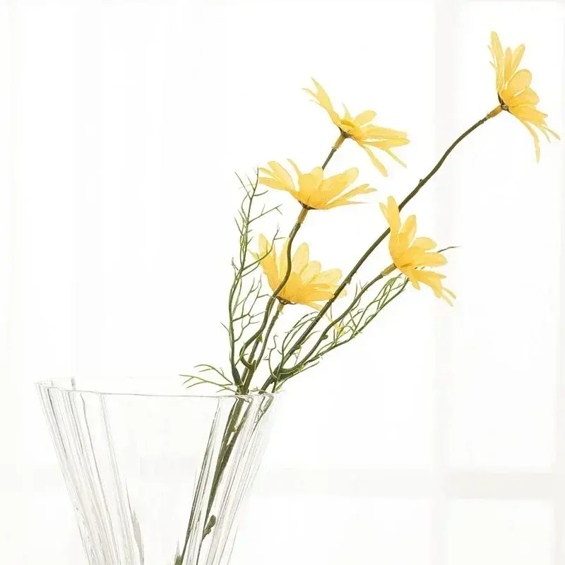 New 1PCS 5 Heads Colorful Artificial Flowers Small Daisy Bouquet Party Home Decor Wedding Garden Decoration Outdoor Supplies
