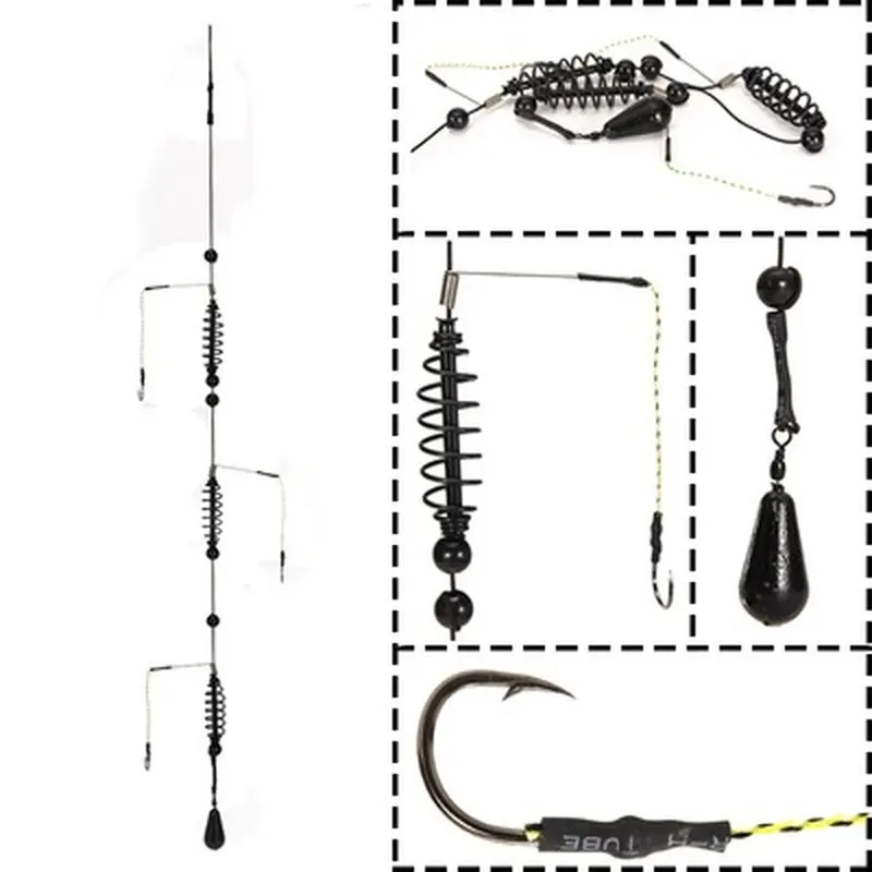 Useful Bait Nest Feeder Suitable Outdoor Fishing Supplies Long Throw Spring Plating Nest Beater String Hook Fishing Tool
