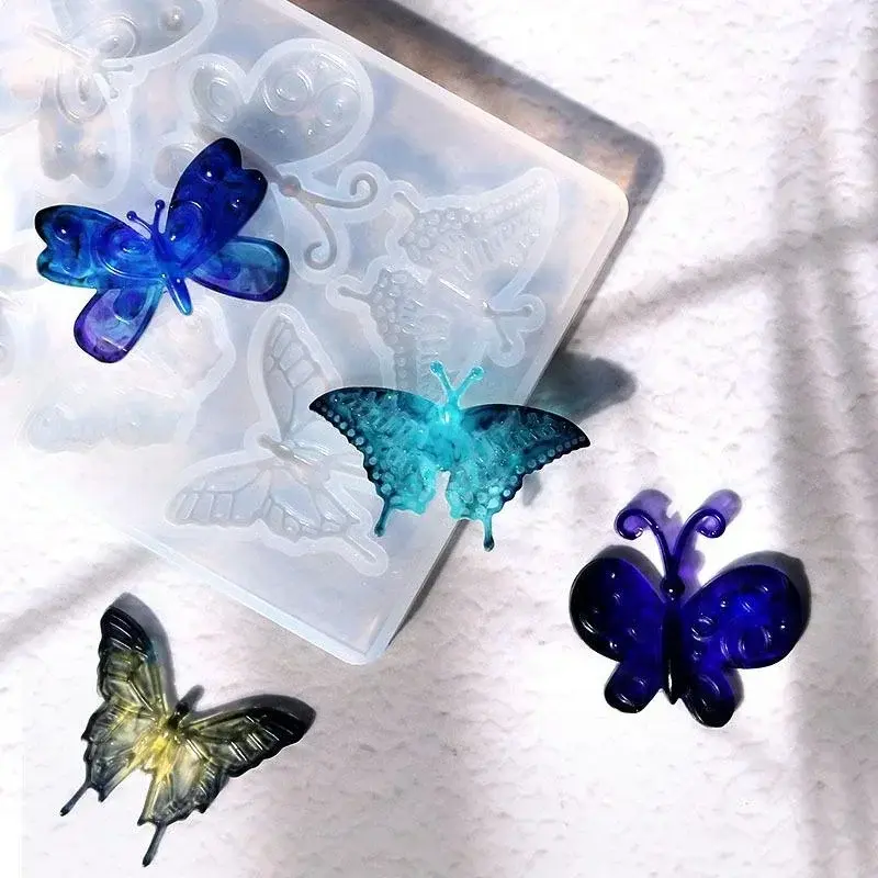 Creative Handmade Molds 6 Styles Butterfly Pendant Crystal Epoxy Resin Mold Accessories Silicone Mould DIY Jewelry Casting Tool