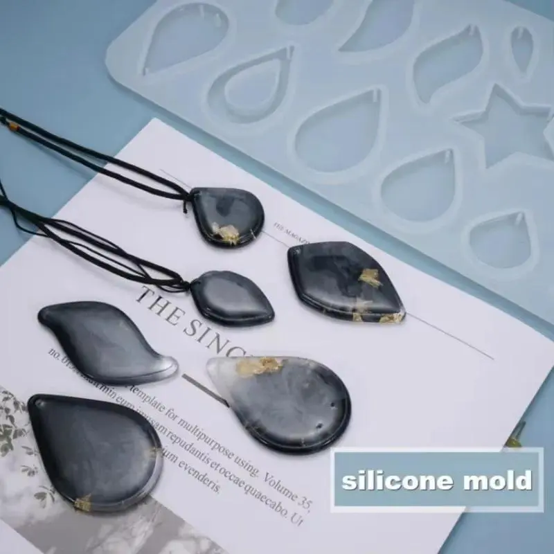 1 Pcs DIY Epoxy Mold Pendant Multi-rule Water Drop Earring Pendant Silicone Mold Suitable Household Handmade Handicrafts Molds