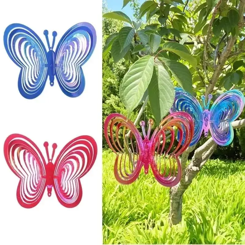 1 Pcs Yard Art Wind Chimes Balcony Ornament Garden Decor New Beating Art Butterfly Wind Spinner Dream Catcher Accessories Tools