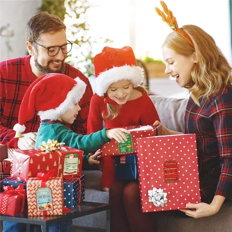 1 Roll of Christmas Decoration Stickers Gift Box Decoration Stickers Sticker Memo Christmas Home Party Decoration Supplies