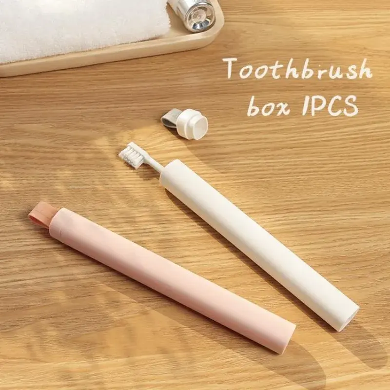 1Pcs Portable Toothbrush Holder with Lid Suitable for Travel Camping Storage Box Suitable for Bathrooms and Outdoor Activities