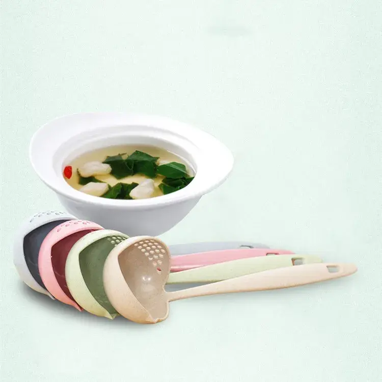 Creative Practical 2-in-1 Kitchen Spoon Long Handle Plastic Colander Filter Mesh Tableware Hot Pot Spoons Kitchens Accessories