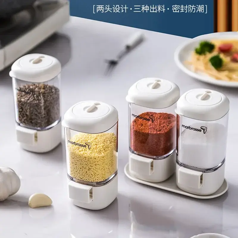 Kitchen Seasoning Bottle Combination Suit Household Transparent Press-type Salt Sprink Home Cooker Chef Accessories Kitchen Tool