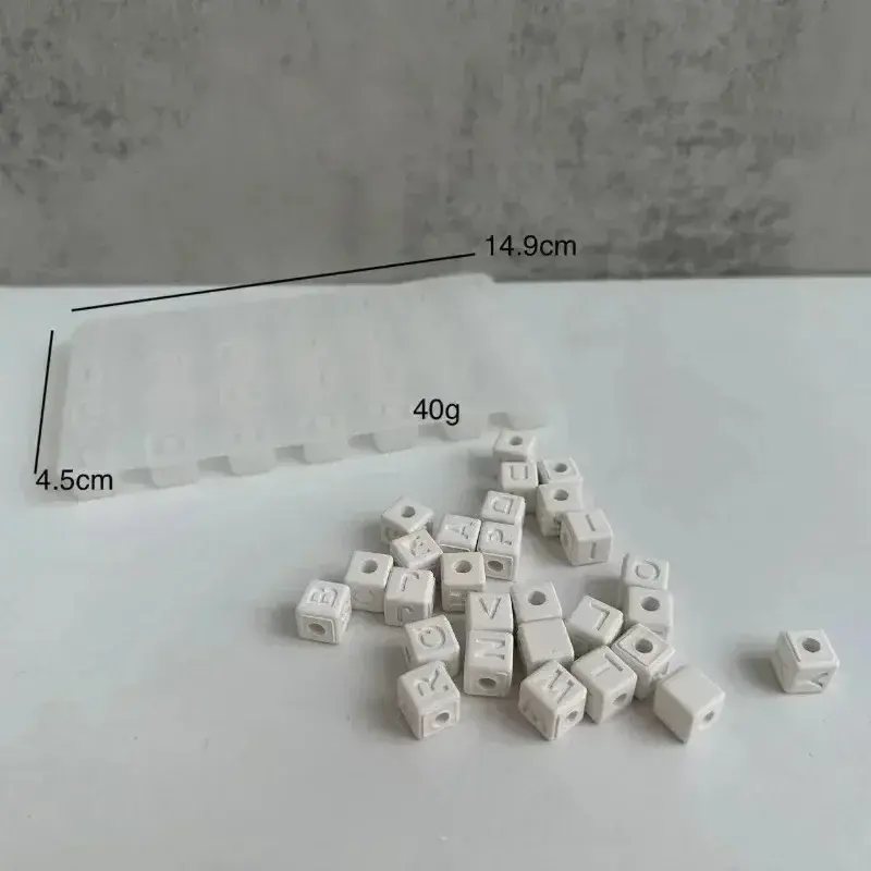 Handmade Jewelry Bead Mold 26 Letter Bead Mold DIY Square Bracelet Silicone Mold Home Gypsum Decoration Ornament Drip Glue Mold