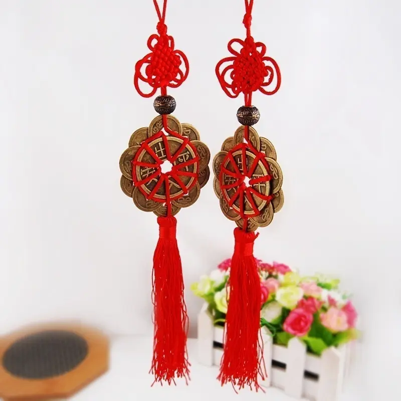 New 1 Pcs Feng Shui Lucky Charm Ancient CHINA Coins Prosperity Protection Room Decor Wall Hanging Decoration Home Supplies