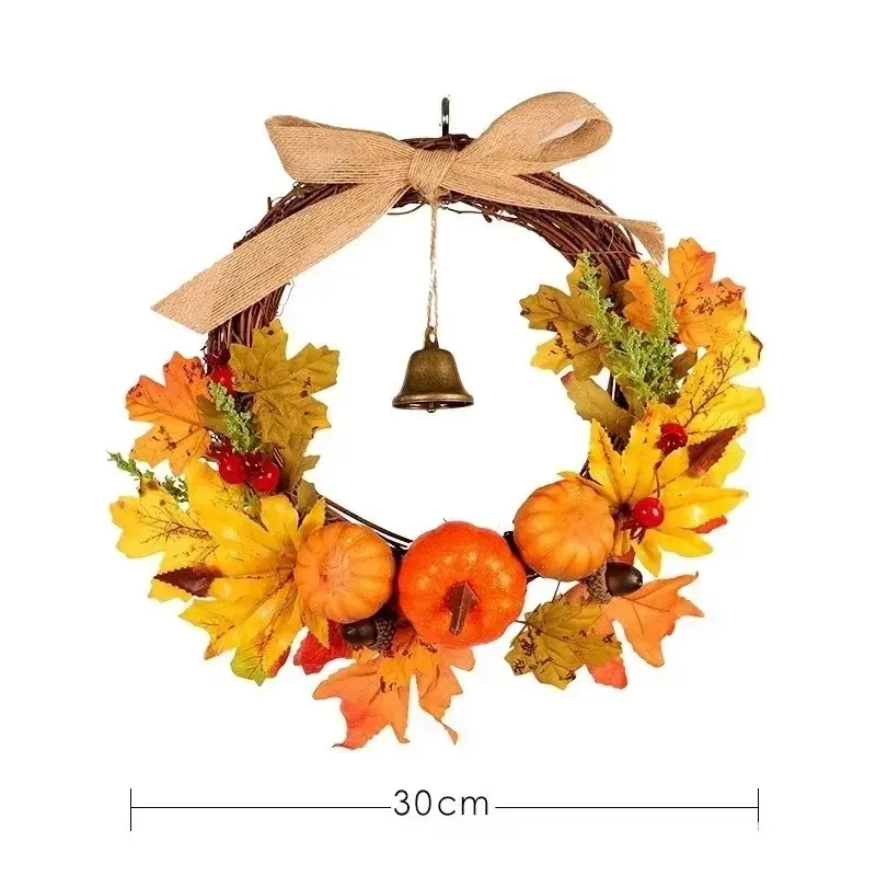 New Creative Design Thanksgiving Halloween Door Hanging Pumpkin Maple Leaf Bell Garland Household Decoration Home Decor Crafts