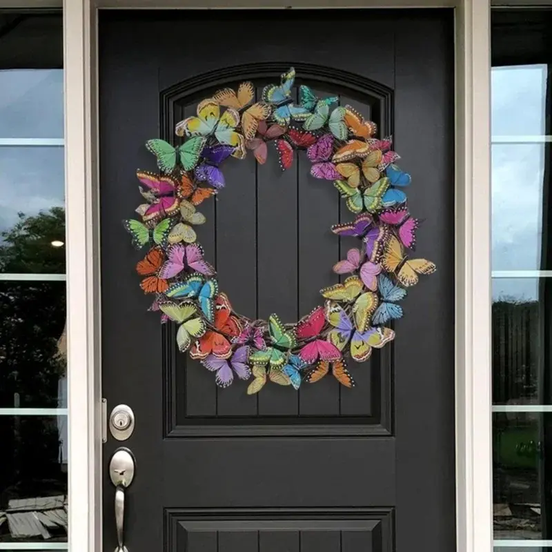 New Simulated Butterfly Garland Spring Decoration Hotel Restaurant Door Wall Hanging Childrens Room Decoration Wall Decoration