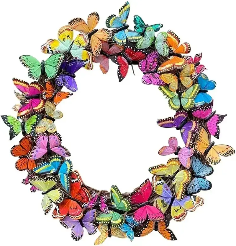New Simulated Butterfly Garland Spring Decoration Hotel Restaurant Door Wall Hanging Childrens Room Decoration Wall Decoration