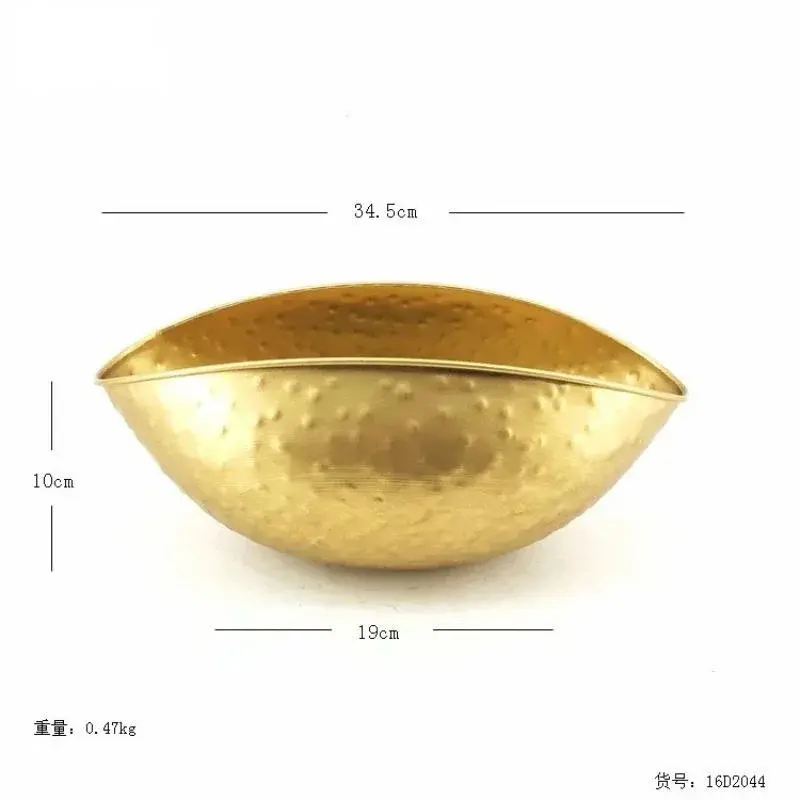 Large Gold Bowl Flower Pot Vase Cornucopia Flower Planting Handmade Iron Flower Pot Home Hotel Decoration Gift Metal