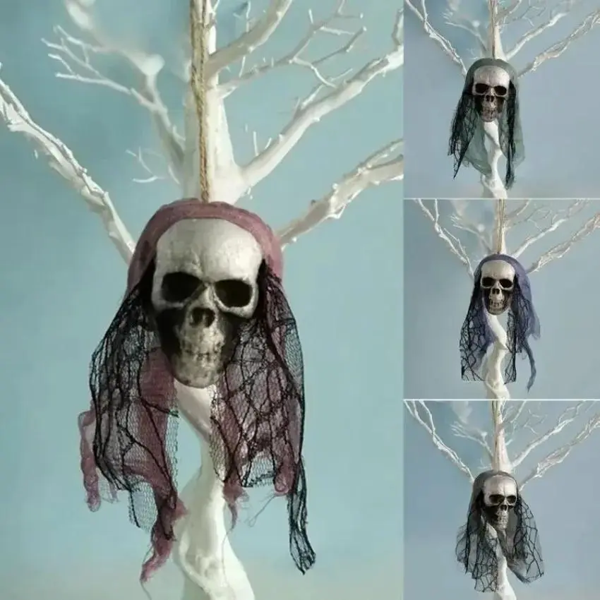 New Skull Hanging Ornaments Foam Skull Bride Clothes Bone Head Scene Layout Props Home Decorations Festival Party Diy Supplies