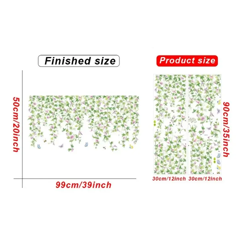 Creative Nature - Inspired Wallpaper: Hanging Vines Morning Glories Flying Insects Suitable Household Living Room Wall Sticker
