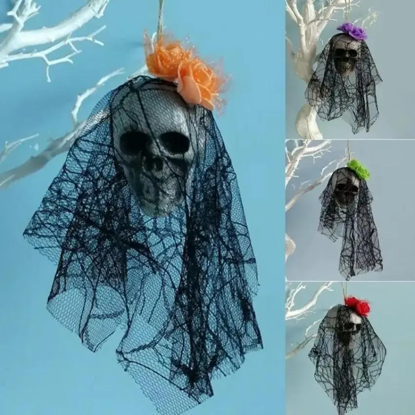New Skull Hanging Ornaments Foam Skull Bride Clothes Bone Head Scene Layout Props Home Decorations Festival Party Diy Supplies
