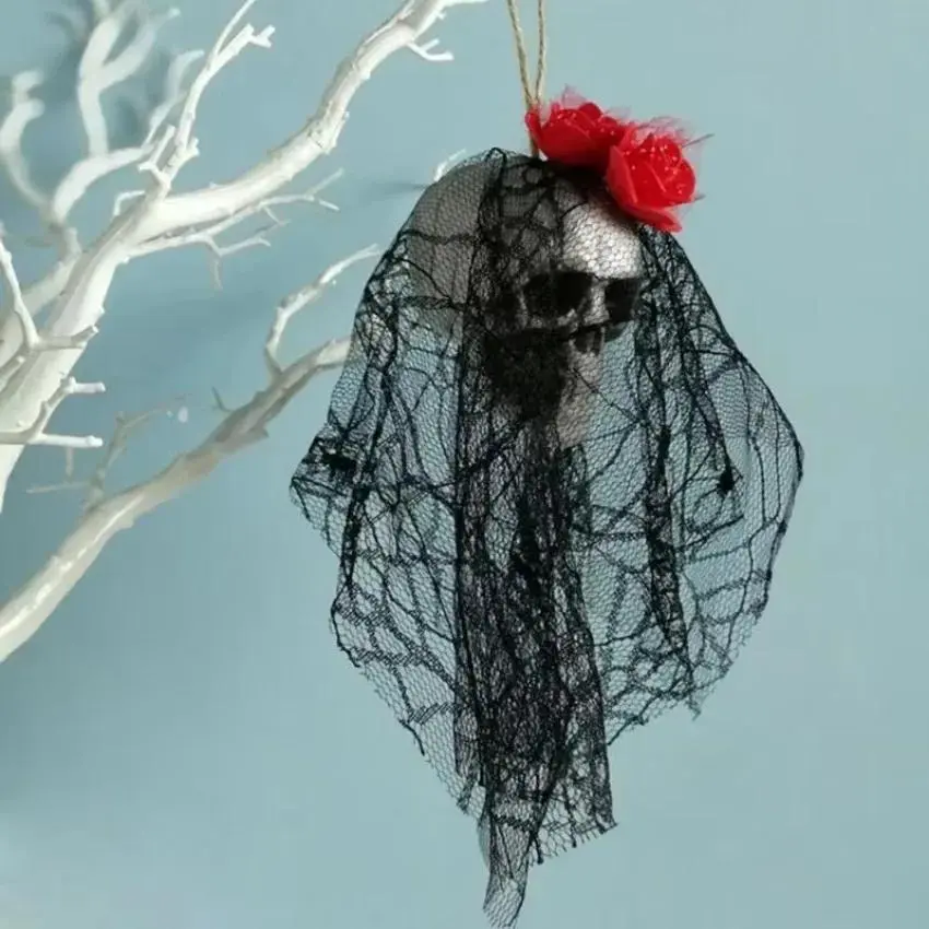 New Skull Hanging Ornaments Foam Skull Bride Clothes Bone Head Scene Layout Props Home Decorations Festival Party Diy Supplies