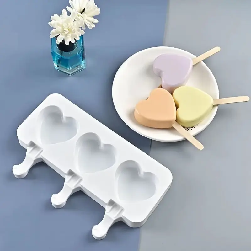 Summer 3 with 4 Ice Cream Simple Ice Making DIY Food Grade Silicone Popsicle Cheese Mold