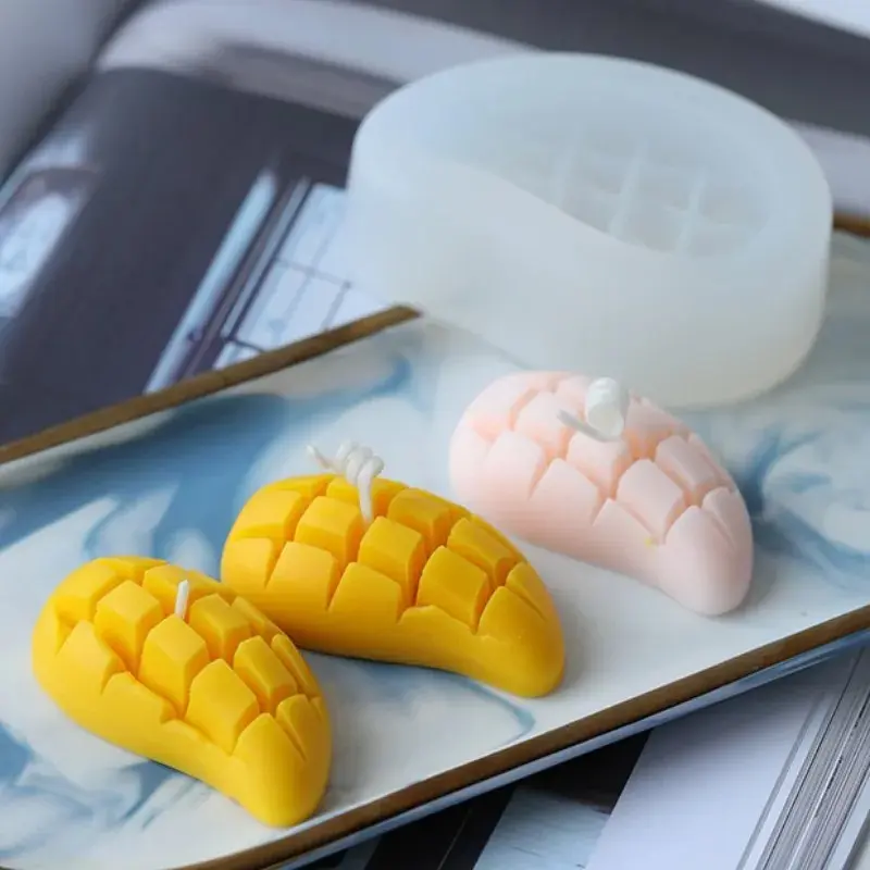 Mango Fruit Silicone Mold 3D Candle Baking Cake Mold DIY Sugar Dessert Mold Candle Making Mold