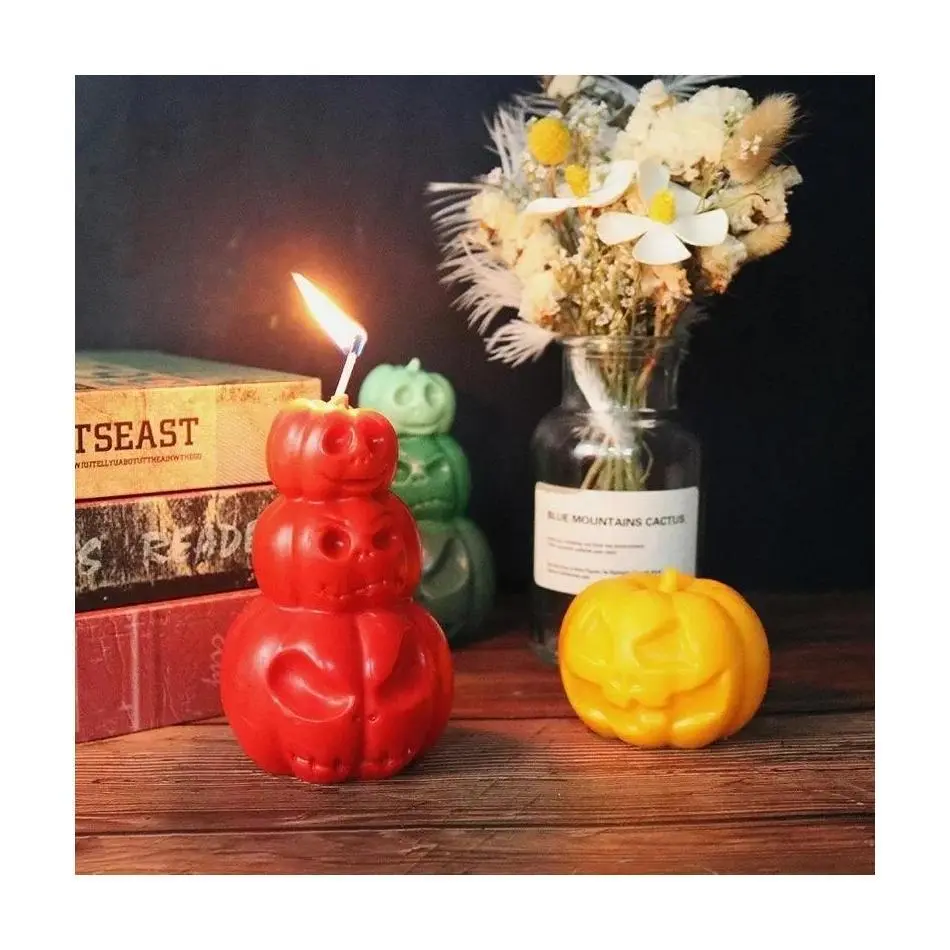 New 1 Pcs Pumpkin Candle Silicone Mold DIY Candle Making Soap Resin Chocolate Beeswax Mold Christmas Gifts Craft Home Supplies