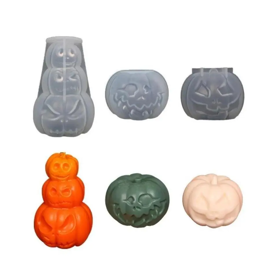 New 1 Pcs Pumpkin Candle Silicone Mold DIY Candle Making Soap Resin Chocolate Beeswax Mold Christmas Gifts Craft Home Supplies