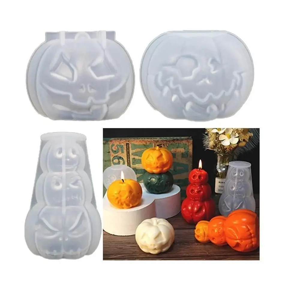 New 1 Pcs Pumpkin Candle Silicone Mold DIY Candle Making Soap Resin Chocolate Beeswax Mold Christmas Gifts Craft Home Supplies