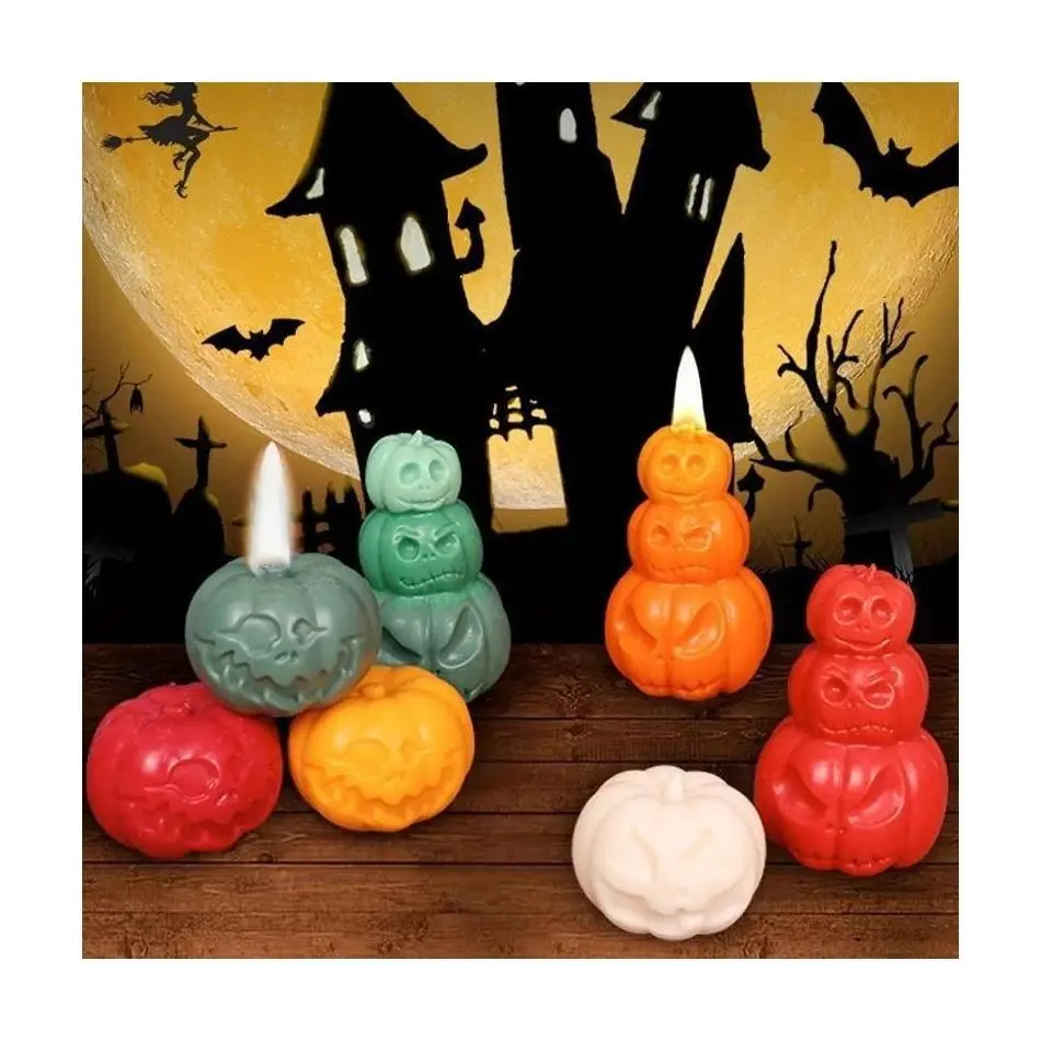 New 1 Pcs Pumpkin Candle Silicone Mold DIY Candle Making Soap Resin Chocolate Beeswax Mold Christmas Gifts Craft Home Supplies