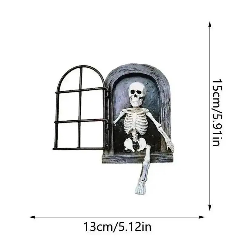 1 Pcs Halloween Garden Trees Outdoor Decoration Window Skeleton People Horror Sculpture Resin Hanger Crafts Garden Accessories