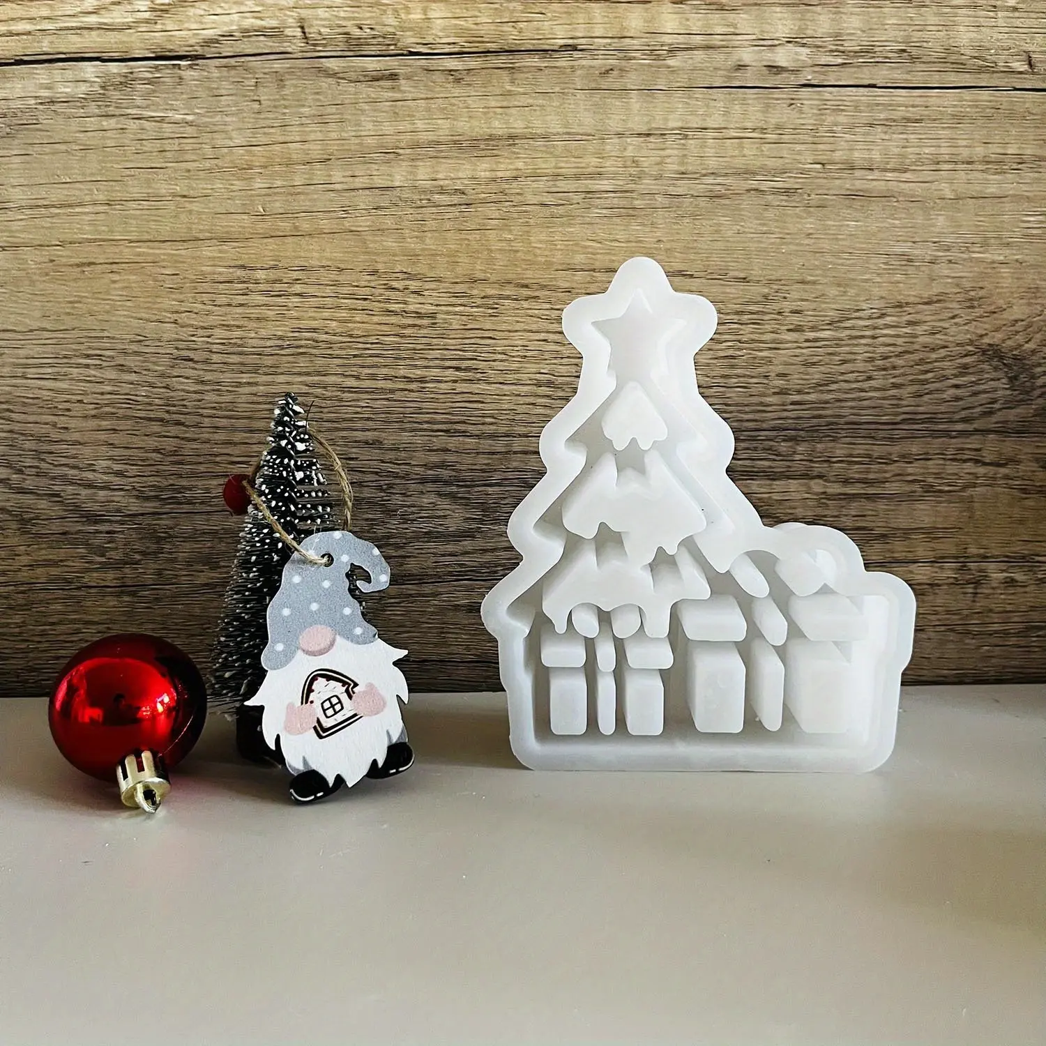 Creative Hollow Gifts Christmas Tree Ornaments Silicone Mold DIY Handmade Christmas Tree Gift Cement Plaster Home Decorative