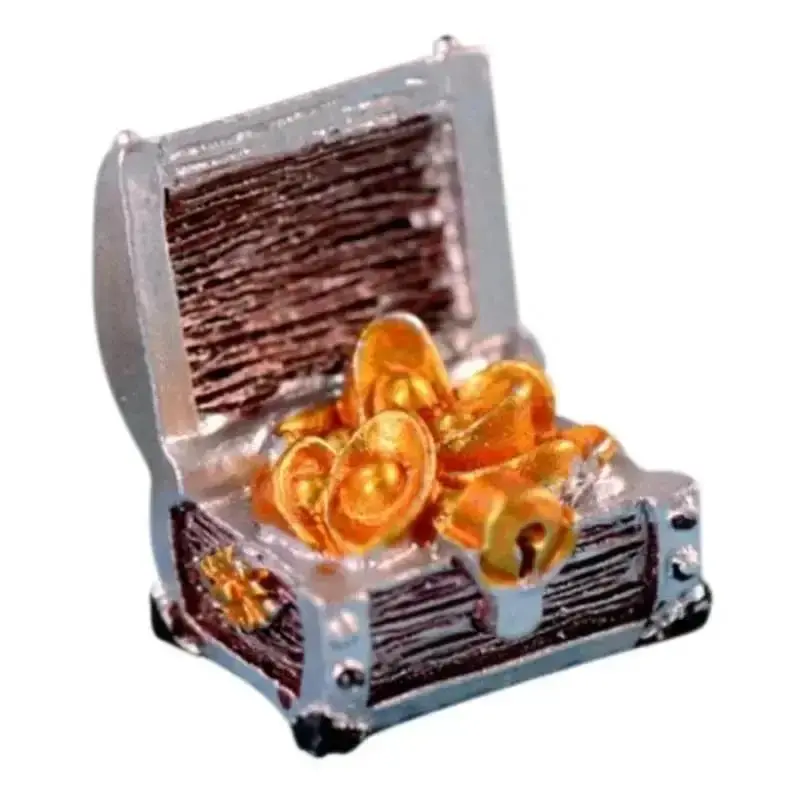 New For Home Garden Decoration Golden Treasure Box Decoration Non-toxic Resin Treasure Box Mini Fish Tank Ornaments Aquarium