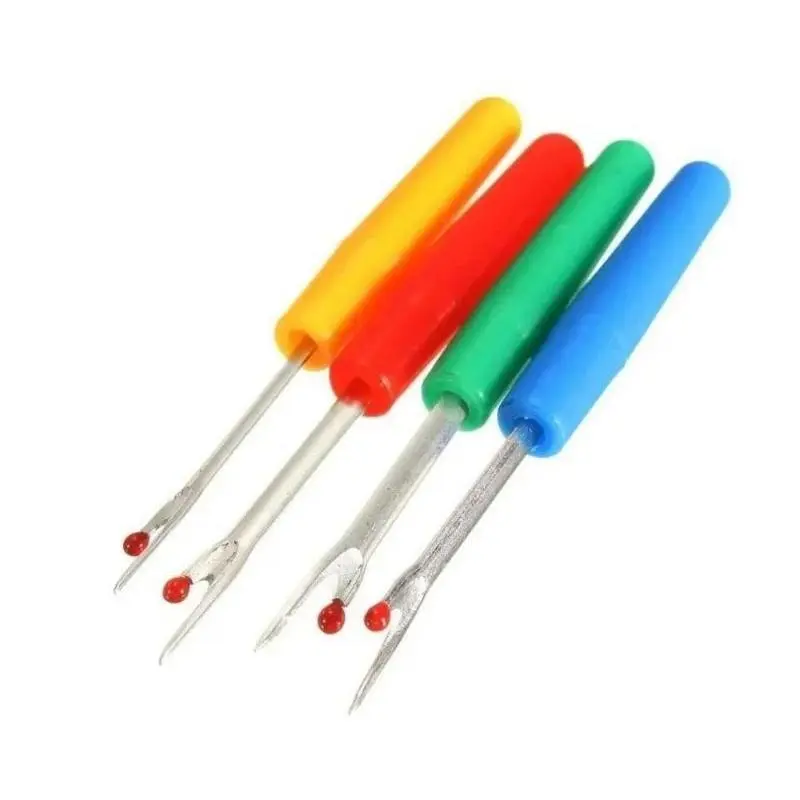 4 Pack Multiple Colors Plastic Handle Seam Ripper Suitable Home Thread Cutter Sewing Tools DIY Cloth Sewing Supplies Accessory