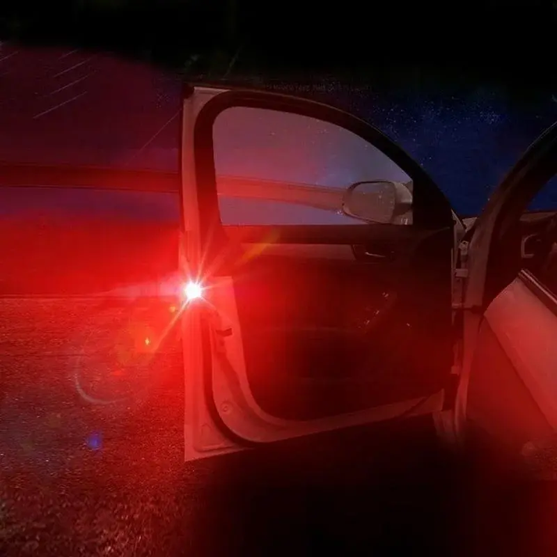 2pcs Car Door Safety Anti-collision Warning Light Door Burst Light LED Anti Rear End Sensing Light Door Opening Light Hint Light