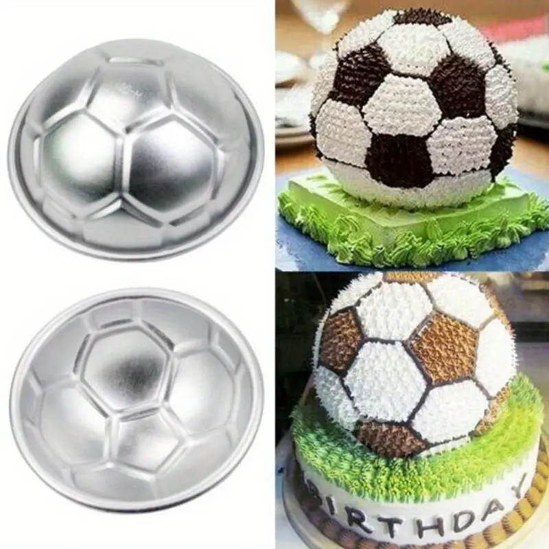 1pc DIY 3D Football Shape Aluminum Half Round Chocolate Pan Baking Tools Creative Design Kitchen Cake Ball Molds Bathroom Mold
