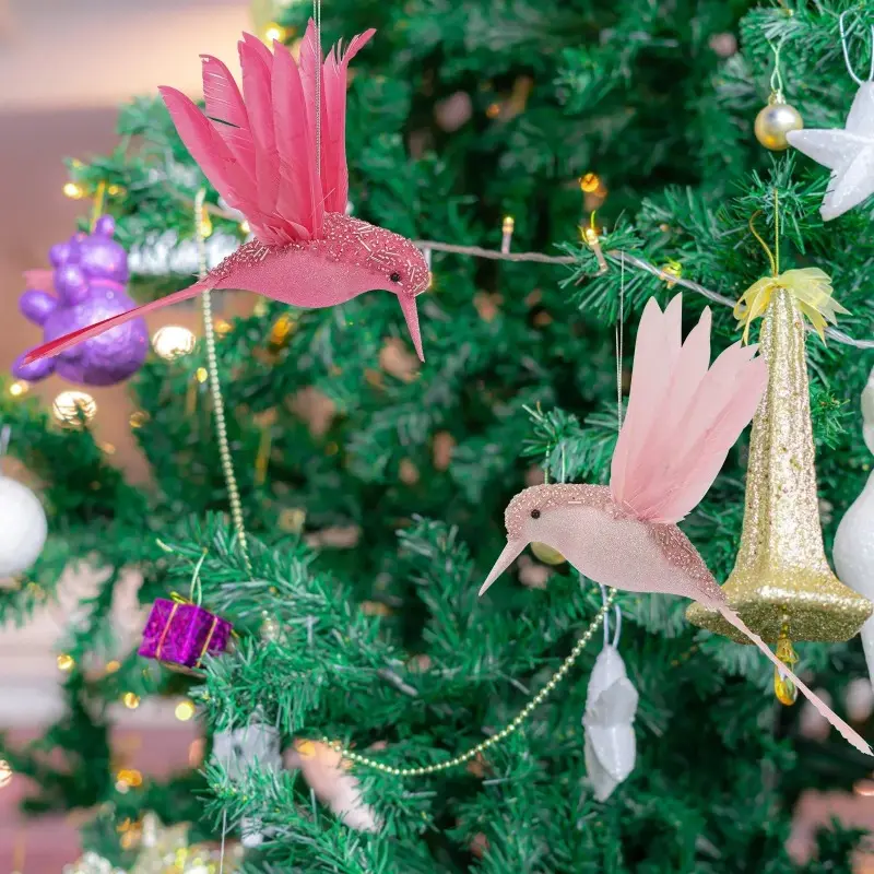 Creative Artificial Birds Fakes Foam Animal Simulation Feather Birds Model Artificial Pretty Bird Shape Christmas Tree Pendant