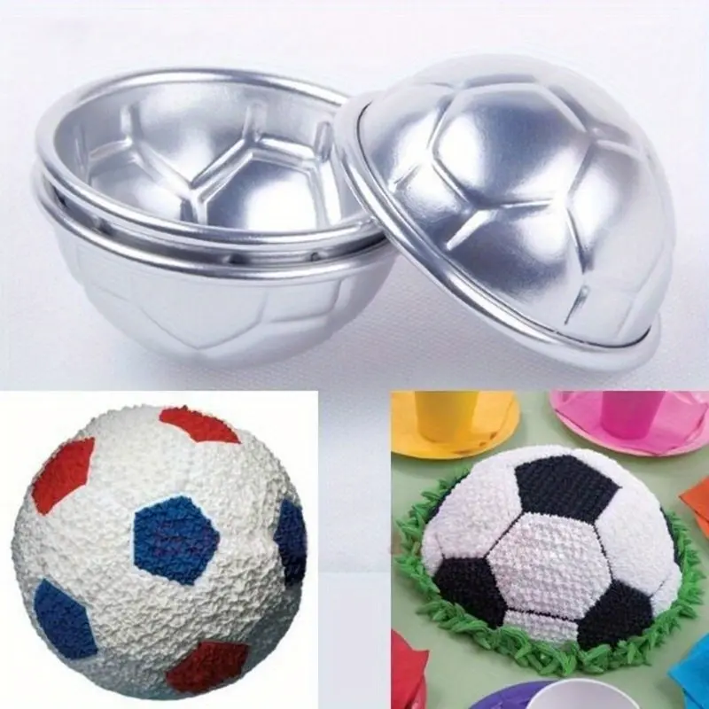 1pc DIY 3D Football Shape Aluminum Half Round Chocolate Pan Baking Tools Creative Design Kitchen Cake Ball Molds Bathroom Mold