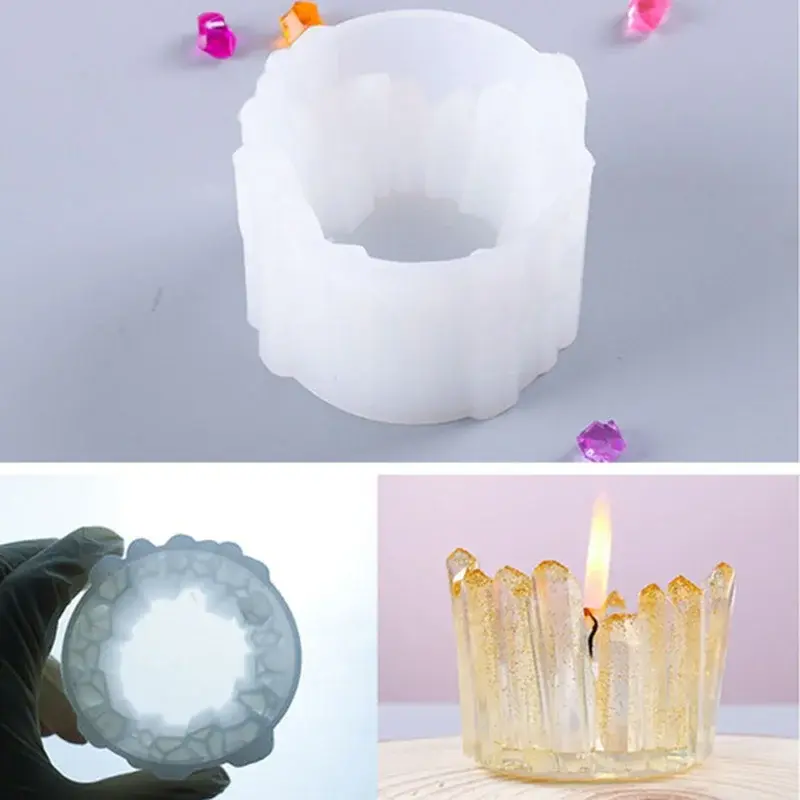 Crystal Epoxy Storage Box Creative Handmade Resin Mold DIY Crafts Ornament Making Tool Candle Holder Silicone Mould Accessories