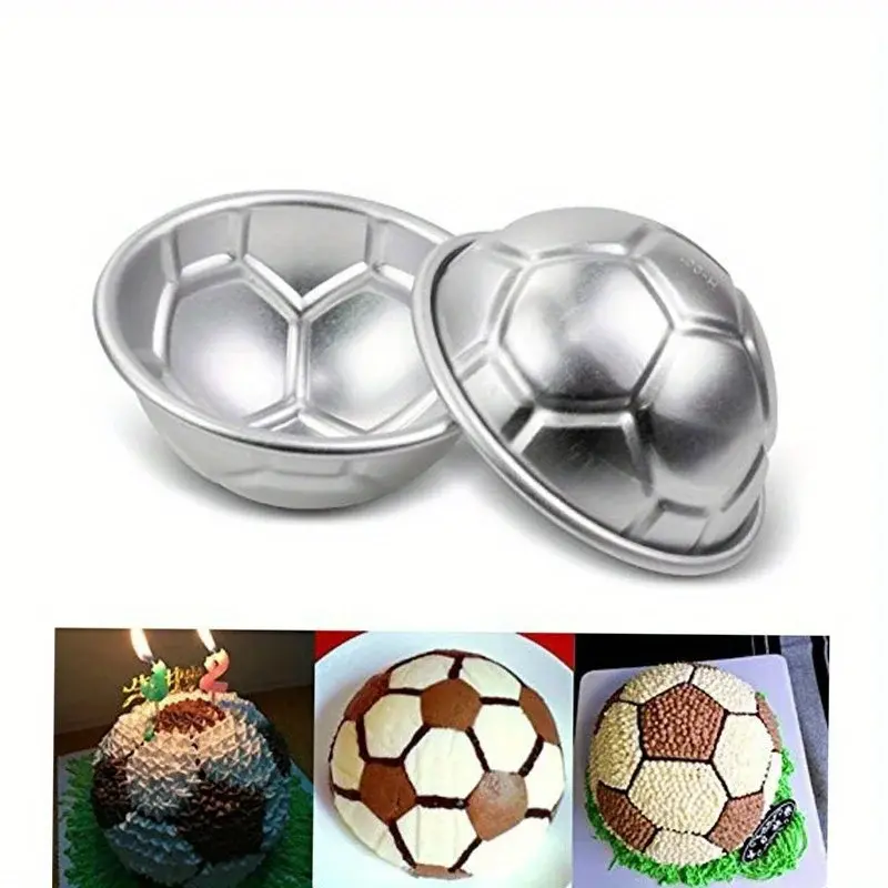 1pc DIY 3D Football Shape Aluminum Half Round Chocolate Pan Baking Tools Creative Design Kitchen Cake Ball Molds Bathroom Mold