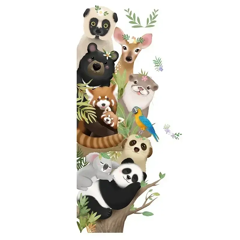 New Cartoon Animals Home Decoration Wall Stickers For Bedroom Kids Room Door Wall Decals Cartoon Wall Sticker Accessories
