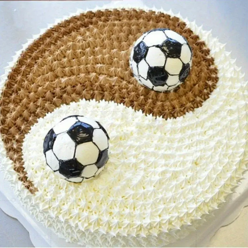 1pc DIY 3D Football Shape Aluminum Half Round Chocolate Pan Baking Tools Creative Design Kitchen Cake Ball Molds Bathroom Mold