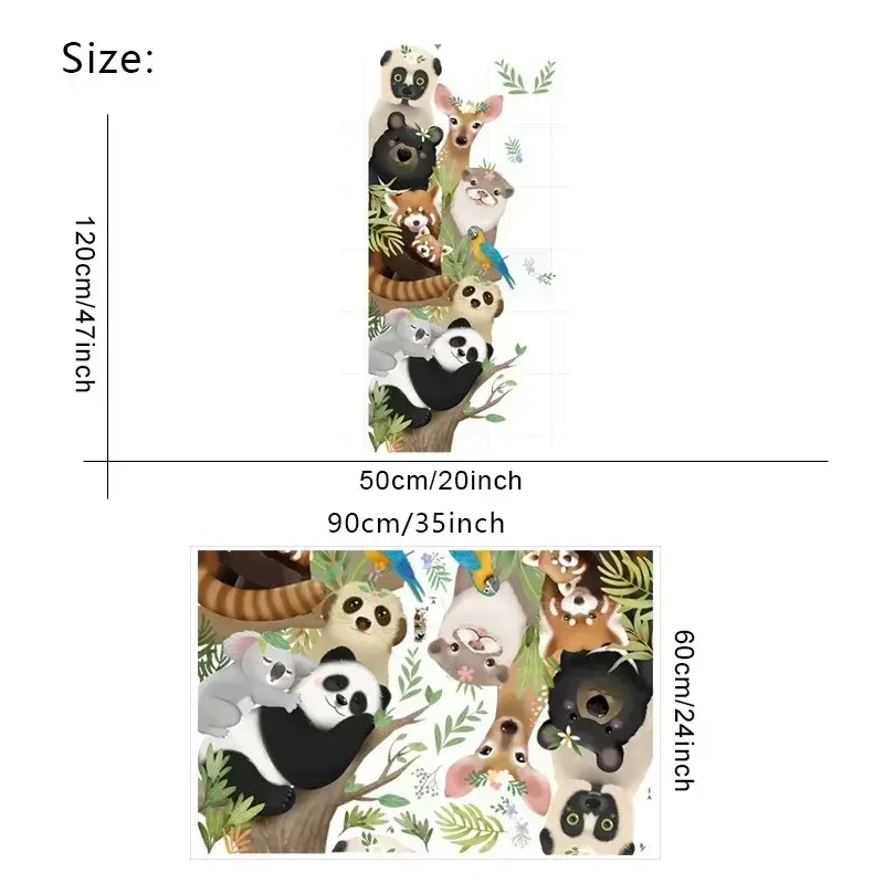 New Cartoon Animals Home Decoration Wall Stickers For Bedroom Kids Room Door Wall Decals Cartoon Wall Sticker Accessories