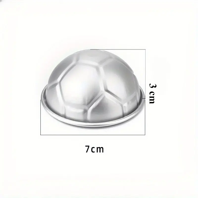 1pc DIY 3D Football Shape Aluminum Half Round Chocolate Pan Baking Tools Creative Design Kitchen Cake Ball Molds Bathroom Mold