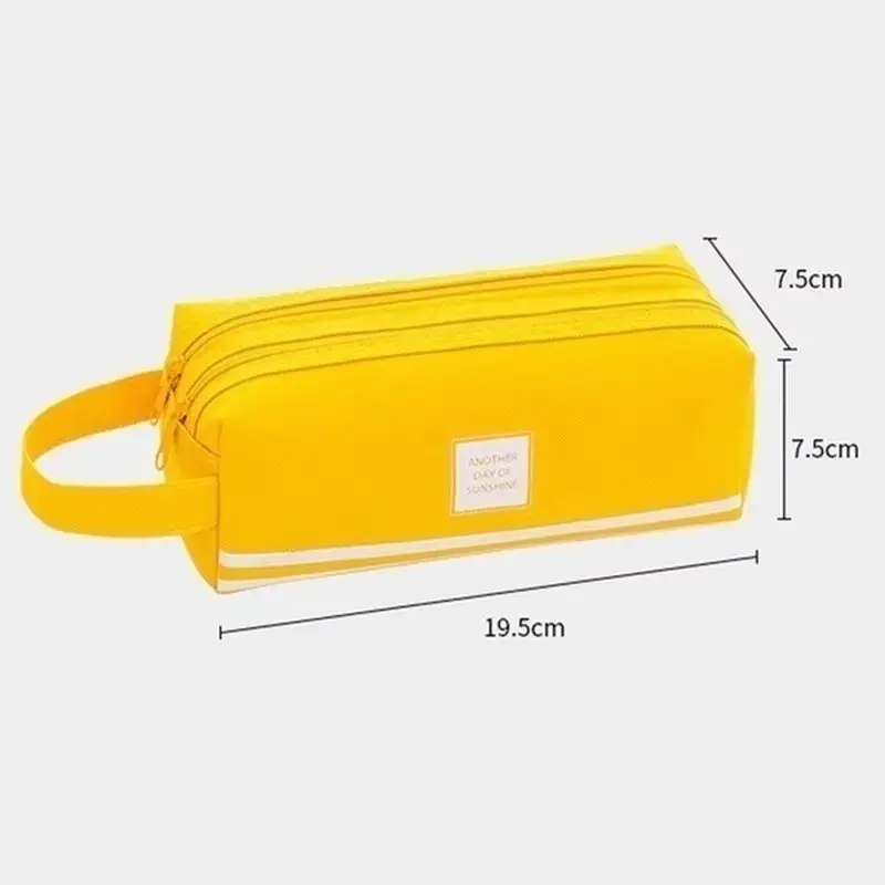 Concise Design Solid Large Capacity Pen Pencil Bag Storage Case Makeup Pouch Lovely Office School Stationery Education Supplies