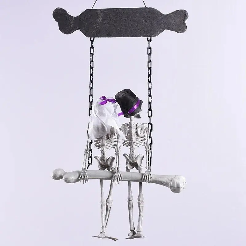 New Halloween Ornament Bride And Groom Skeleton Hanging Home Decoration Haunted House Decor Creative Party Supplies Couple DIY