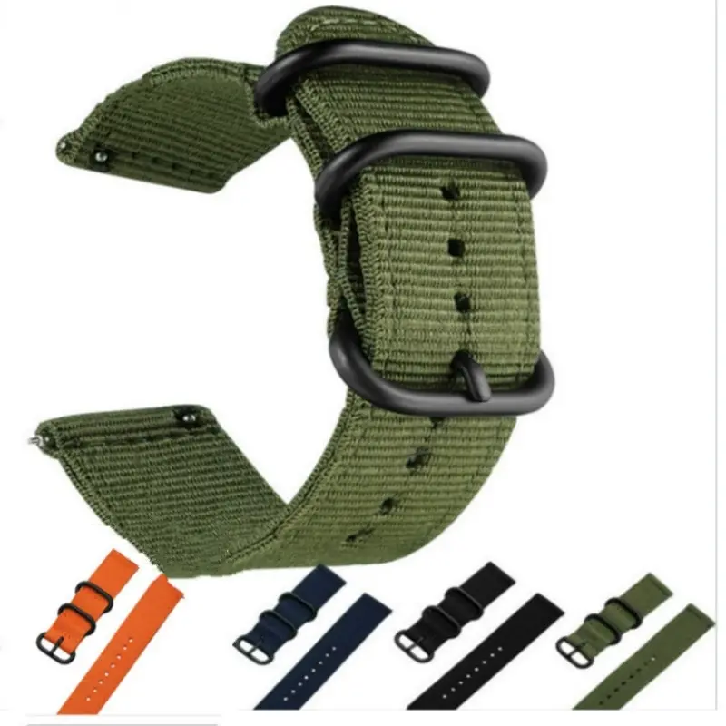 Sport Nylon Canvas Braided Straps Woven 22mm Universal Watch Band Soft Strap Classic Adjustable Bands Outdoor Tools Supplies