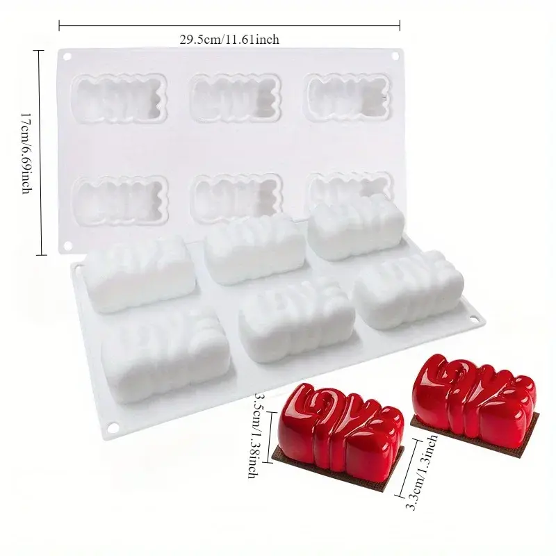 LOVE 3D letter silicone mold, DIY soap clay tool mold