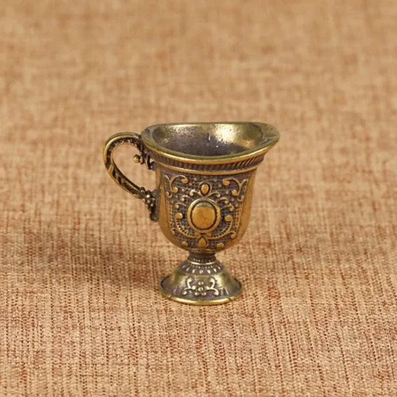 Antique Small Copper Buddha Tea Set Copper Tea Cup Brass Keychain Pendant Home Decor Gift